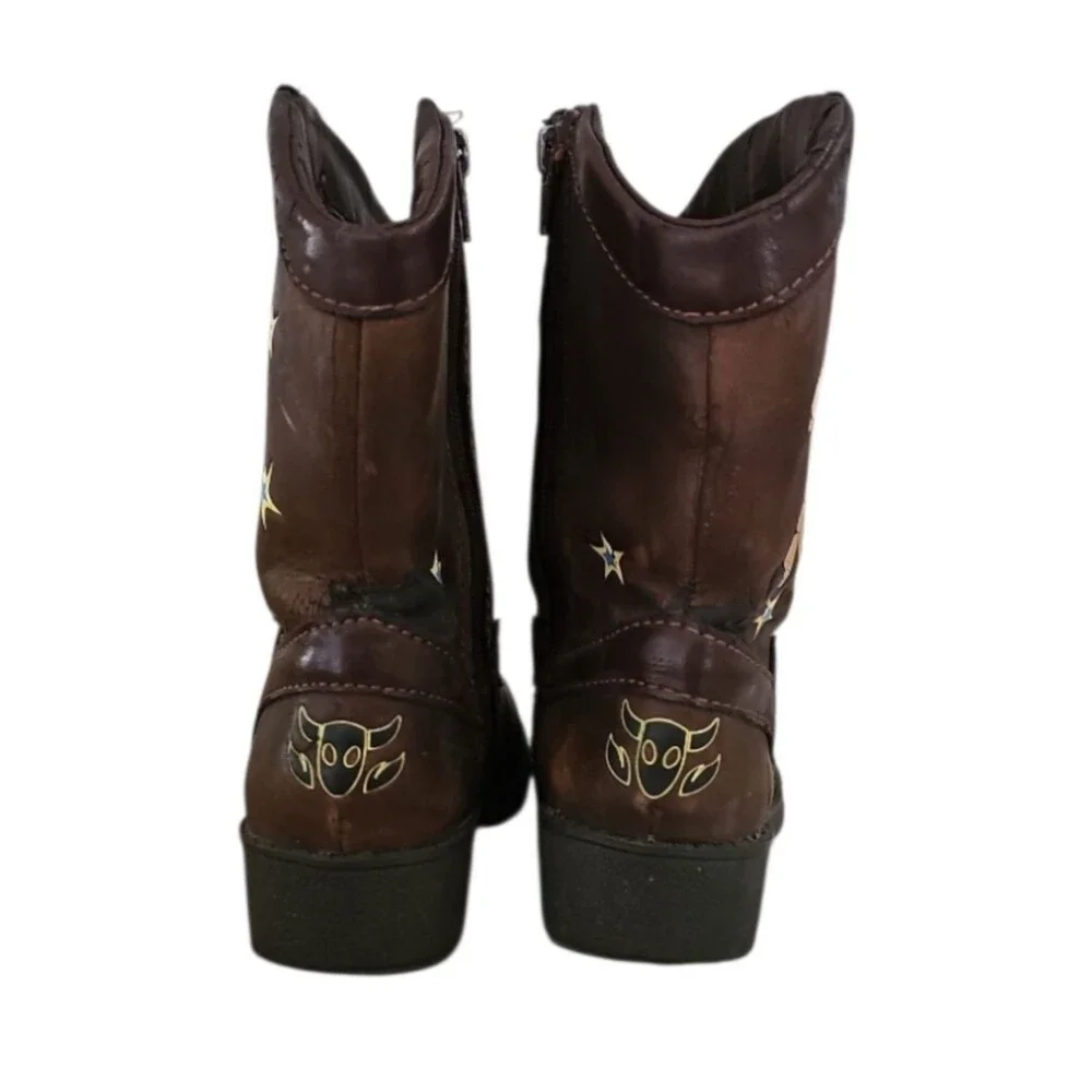 Disney Toy Story Woody Cowboy Boots Youth Size 8 Brown Western Costume Boots